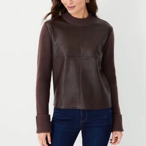 Leather sweater